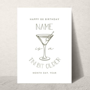 A Tini Bit Older Welcome Sign Template | Birthday Welcome Sign | Martini Cocktail Sign | Dirty Martini Welcome Sign | Canva