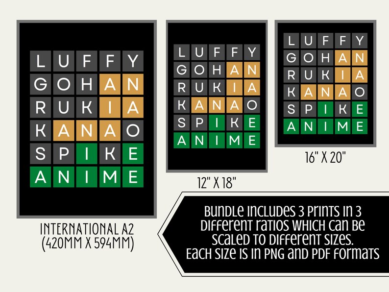 Anime wordle art prints bedroom living room or game room etsy