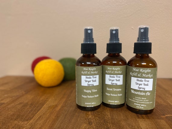 Essential Oil Dryer Ball Spray: Static Free Laundry Scent (4 Oz)