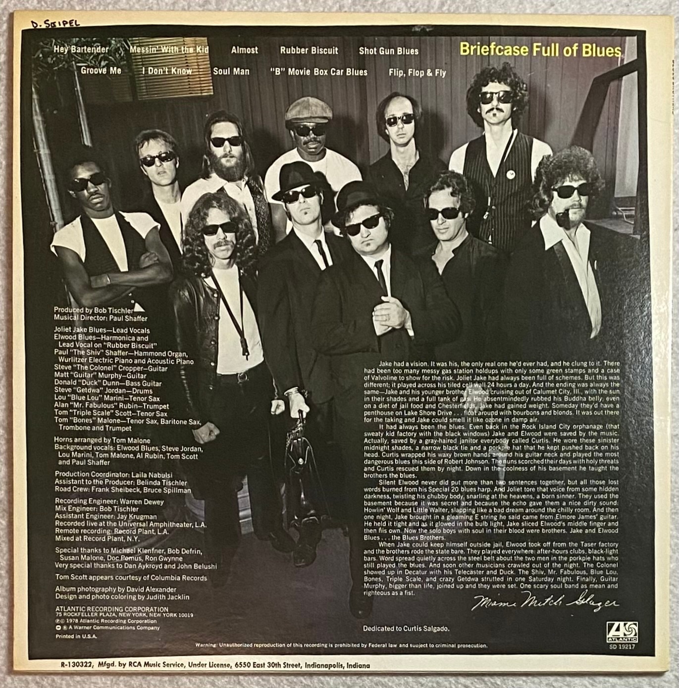 Blues Brothers Jim Belushi John Belushi Briefcase Full of Blues Vinyl