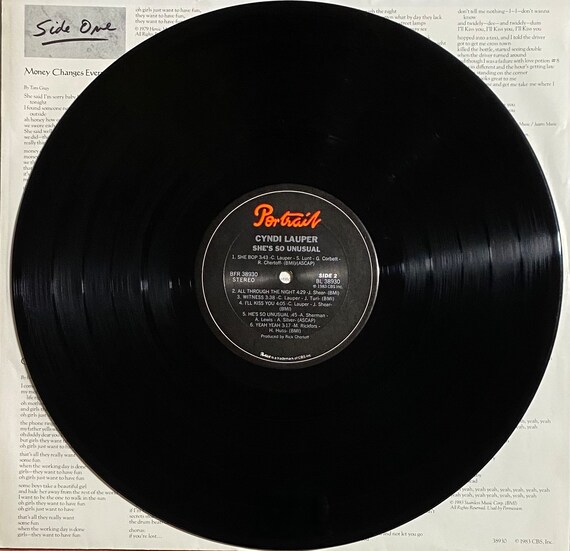 Cyndi Lauper / She's so Unusual - Vinyl LP Record Album in