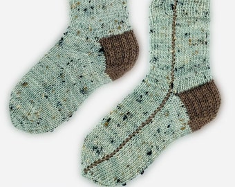 Beginner Sock Knitting Pattern, Knit Flat on Two Needles (PDF Download)