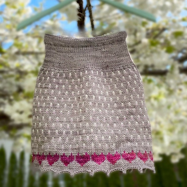 Skirt knit pattern - simple skirt knitting instructions - PDF download