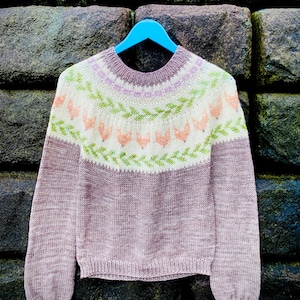 Fox Sweater Knitting Pattern for women, colorwork knitting - PDF download - My Foxes for Felix