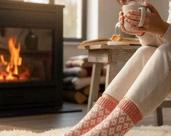 Colorwork Socks Knitting Pattern: Diamond Heel Gusset (Digital Download)