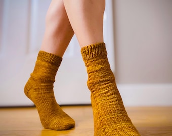 Cable Knit Sock Pattern: Forager's Socks (PDF Download)