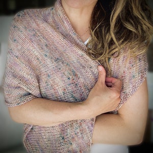 Easy triangular shawl knitting pattern - digital download - Clayoquot Island Wrap