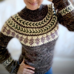 Colorwork Sweater Knitting Pattern, circular yoke sweater - digital download - Tonquin Sweater
