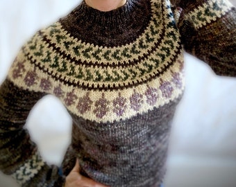 Colorwork Circular Yoke Pullover Strickanleitung (Digitaler Download)