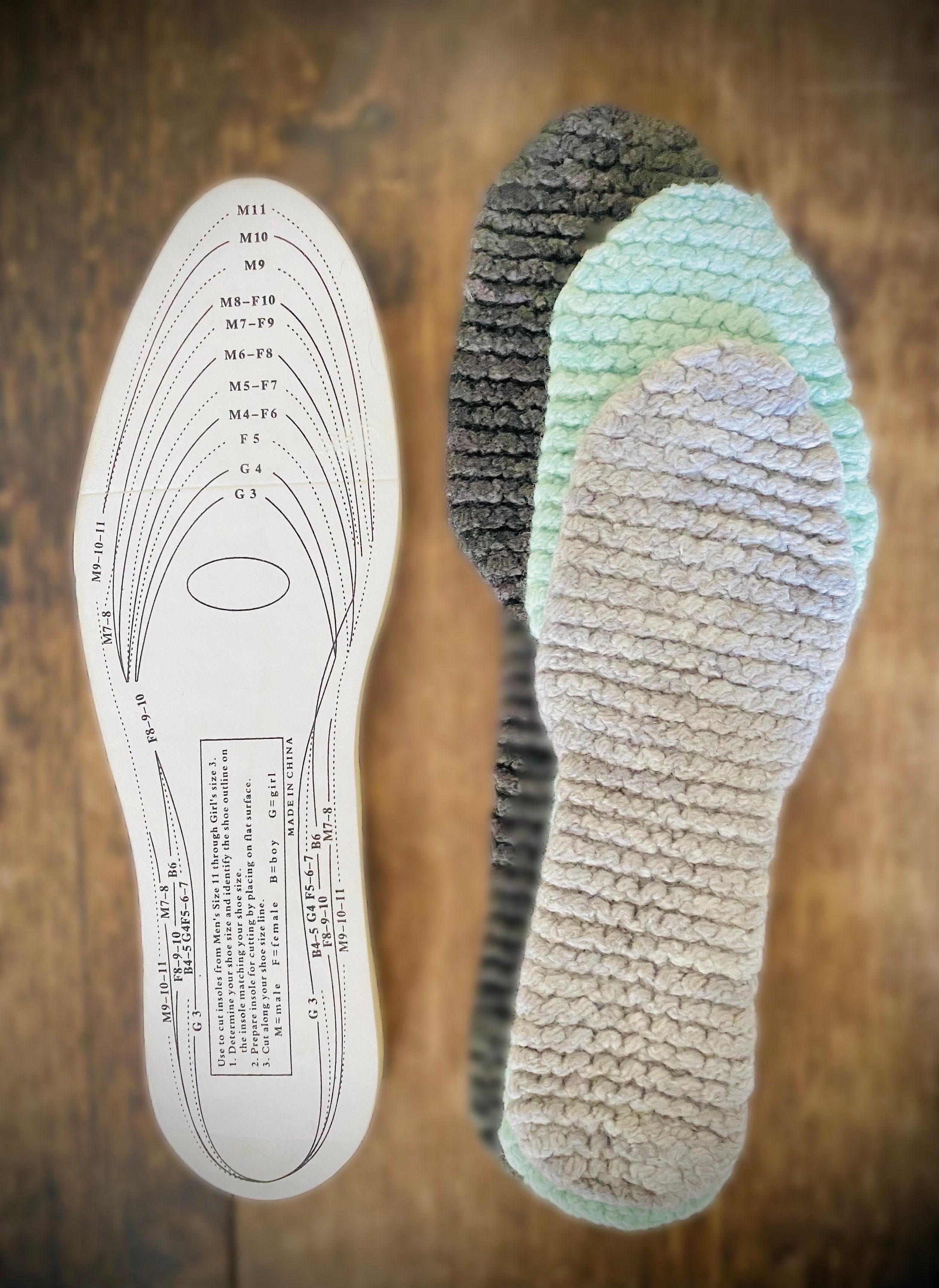Felted Wool Insoles Knitting Pattern, Flat Socks, Wool Shoe Liners PDF Download Tuff Soles Etsy