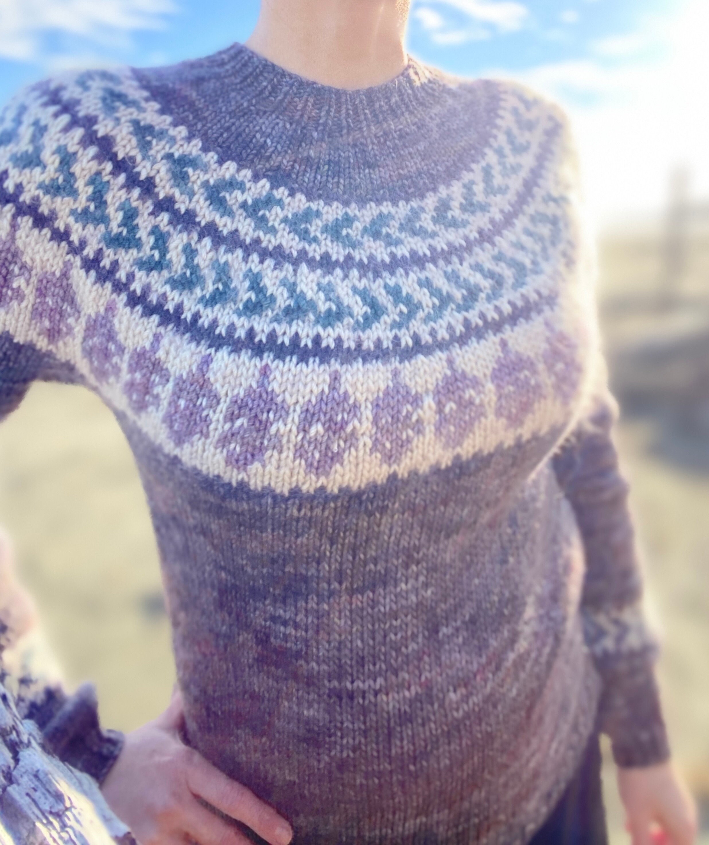 Colorwork Sweater Knitting Pattern, Circular Yoke Sweater