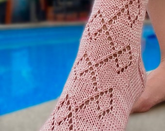 Lace Socks Knitting Pattern, Elegant Ankle Socks (PDF Download)