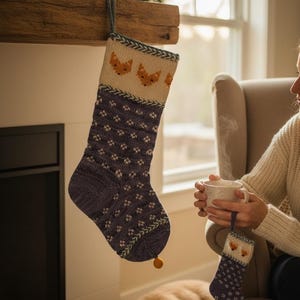 Fox Christmas Stocking Knitting Pattern: Stranded Colorwork (Digital Download)