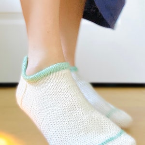 No show socks knitting pattern, knit ankle sock pattern - PDF - Tuff Tabbies sneaker sock knitting