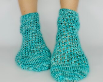 Easy Lace Knit Socks Pattern, Openwork Mesh, Ana Socks (PDF Download)