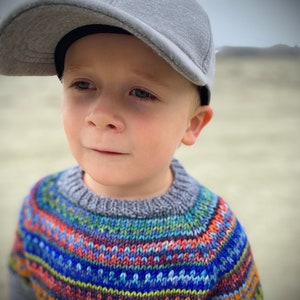 Stashbuster sweater knitting pattern for kids, kid knit sweater pattern - PDF download - Scrappy Little Raglan