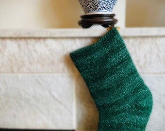 Cute Minimalist Christmas Stocking knitting pattern, easy Christmas knit, Holiday knitting, knit Christmas stocking- digital download