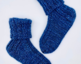 Beginner Cuffed Ribbed Socks Knitting Pattern (Digital Download)
