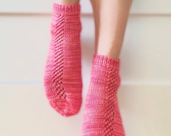 Simple lace socks knitting pattern  - PDF download - Willowbrae Socks by Tuff City Knits