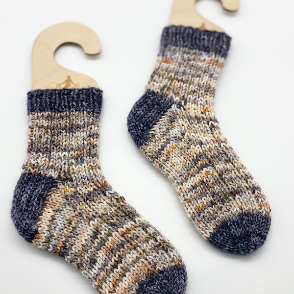 Easy beginner sock knitting pattern for digital download - Tuff Rib Socks