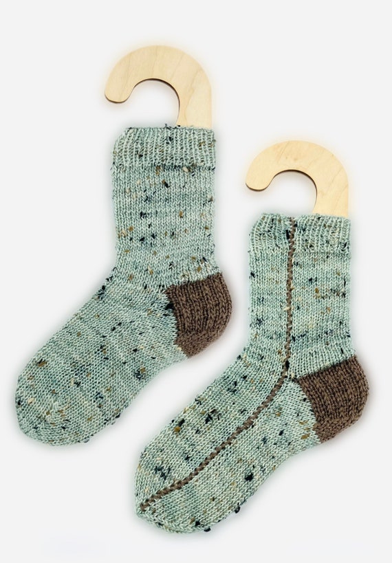 calcetines de lana con dos agujas