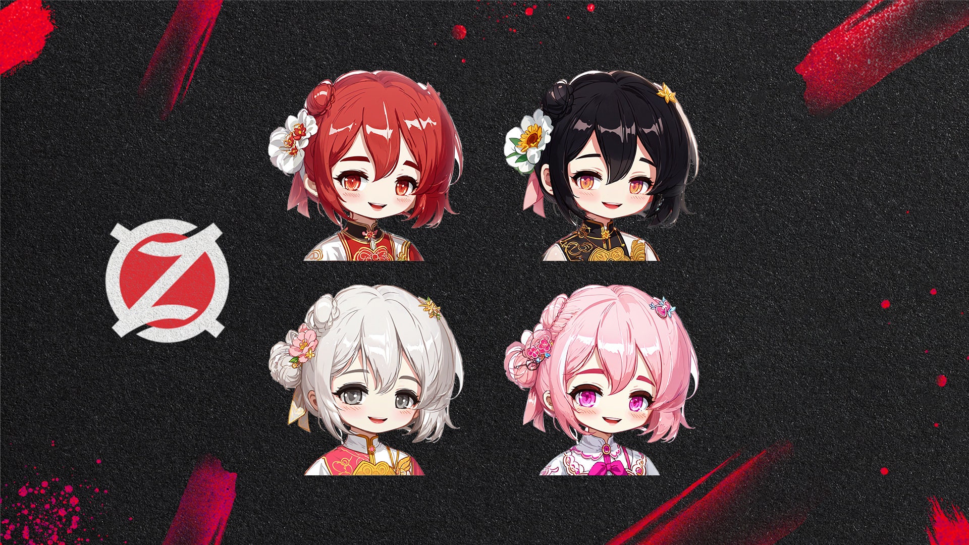 Anime Girl Emotes 8 Different Colors | Twitch/discord/youtube / Custom ...