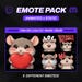 Animated Rat Emotes Pack | 8 Cute GIFs for Twitch, Discord | Kawaii Streamer Graphics, Sub Badges | Instant Digital Download image 1