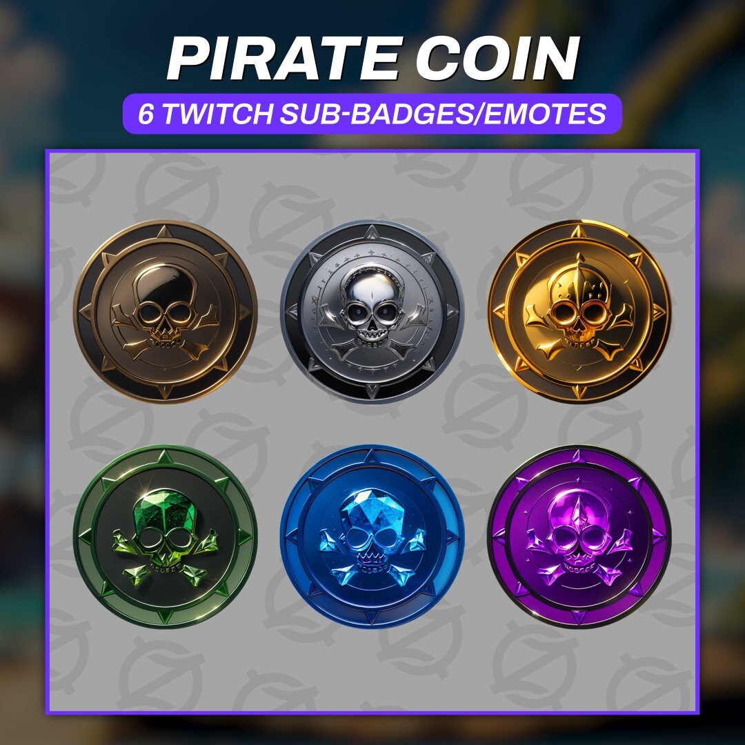 Pirate Coin Twitch Sub Badges / Coin / Gold / Currency Twitch Loyalty ...