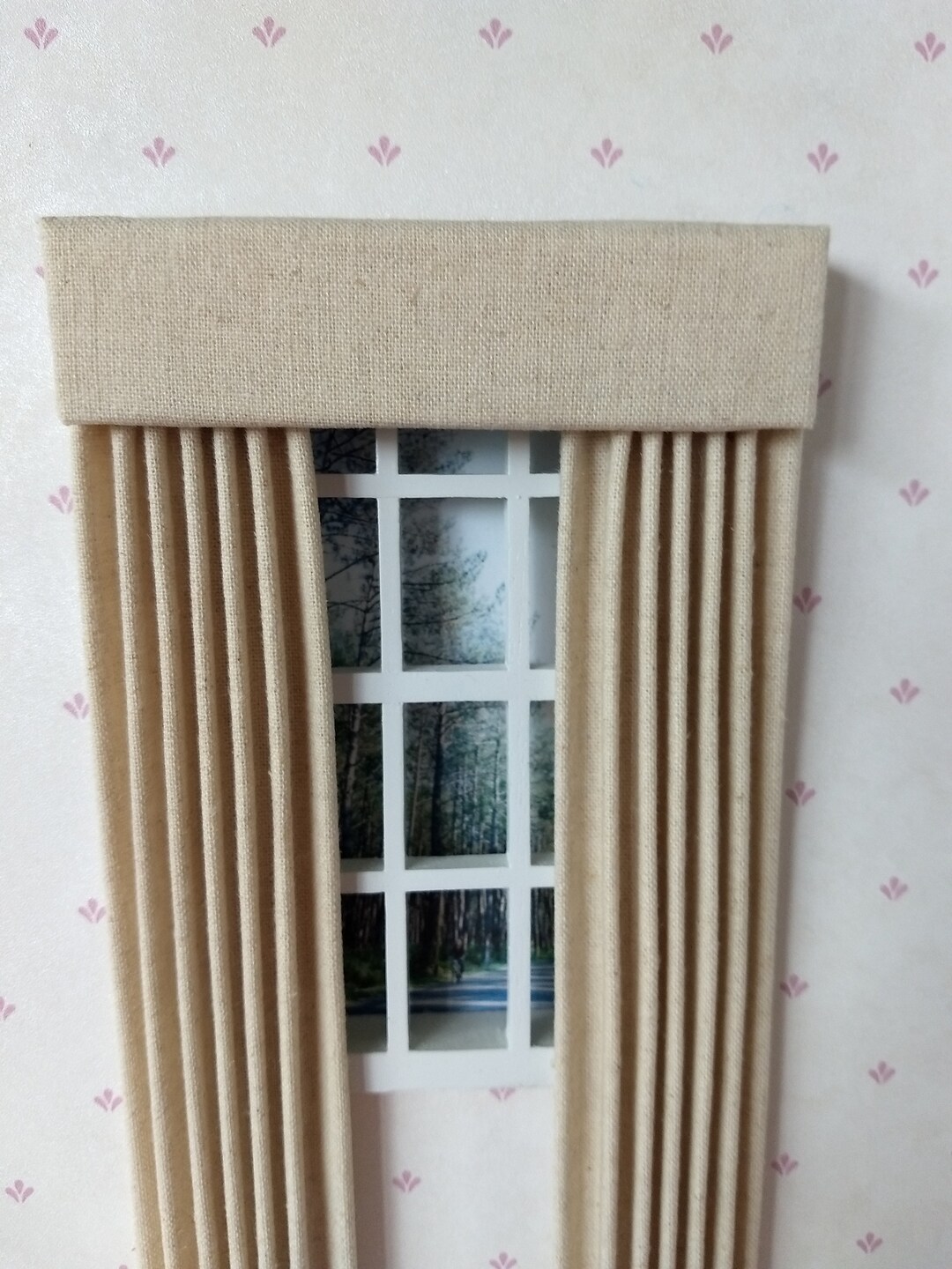 Natural Linen Dollhouse Curtain 112 Scale Etsy