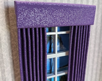Grape Shimmering Dollhouse Curtains 1:12 Scale