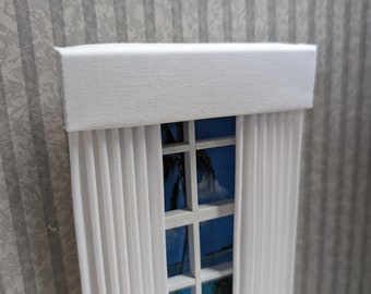 White Dollhouse Curtains 1:12 Scale
