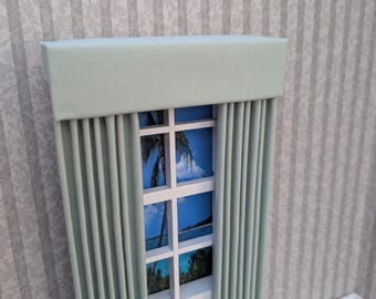Seafoam Green Dollhouse Curtain 1:12 Scale