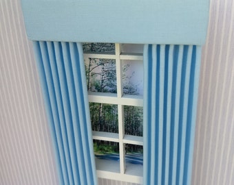 Spa Blue Dollhouse Curtain 1:12 Scale