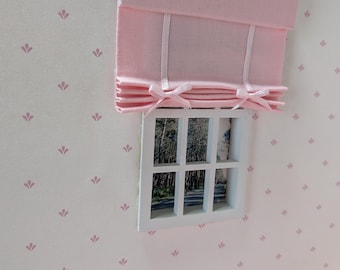 Dollhouse Miniature Baby Pink Roman Shade 1:12 Scale