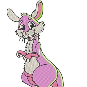 Lady Kangaroo Machine Embroidery Design 4x4 Hoop Cartoon