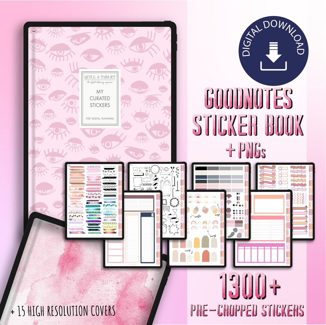 DIGITAL STICKER BOOK 1.0 | Goodnotes Sticker Book | Pre-cropped | Pngs ...