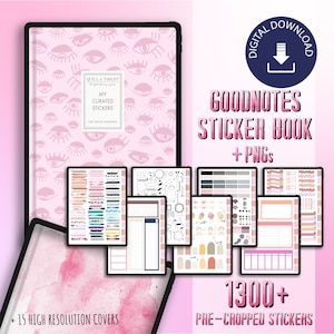 DIGITAL STICKER BOOK 1.0 | GoodNotes Sticker Book |  Pre-cropped | PNGs | huge variety of stickers for digital planning | 1300+ stickers