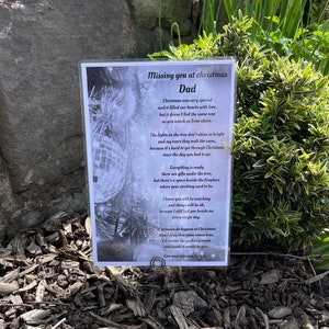 Carte funéraire de papa, Noël au paradis, Carte commémorative de la tombe, À la douce mémoire, Monument commémoratif de papa, Papa au paradis, Décoration de la tombe