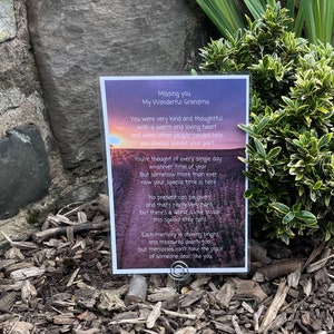 Grandma Grave Card, Heavenly birthday, Christmas memorial poem