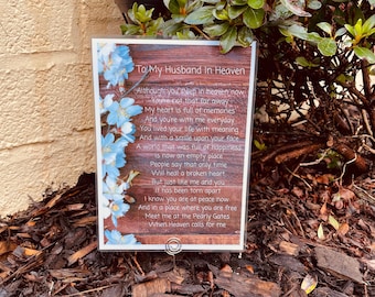 Husband Brthday Memoral Grave Card Husband Memoral Card Gravesde Husband N Heaven Premum