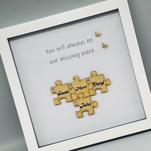 Personalized Memorial Jigsaw Frame: Sympathy Gift, Missing Piece Poem