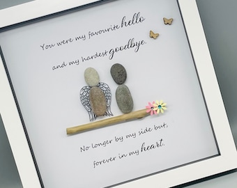 Pebble Art Memorial Frame: Bereavement Keepsake Gift