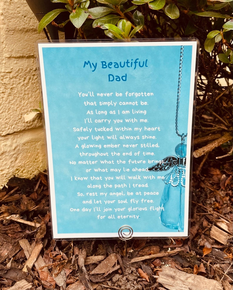 Dad Heavenly Birthday Grave Card Memorial Sympathy Gift Etsy