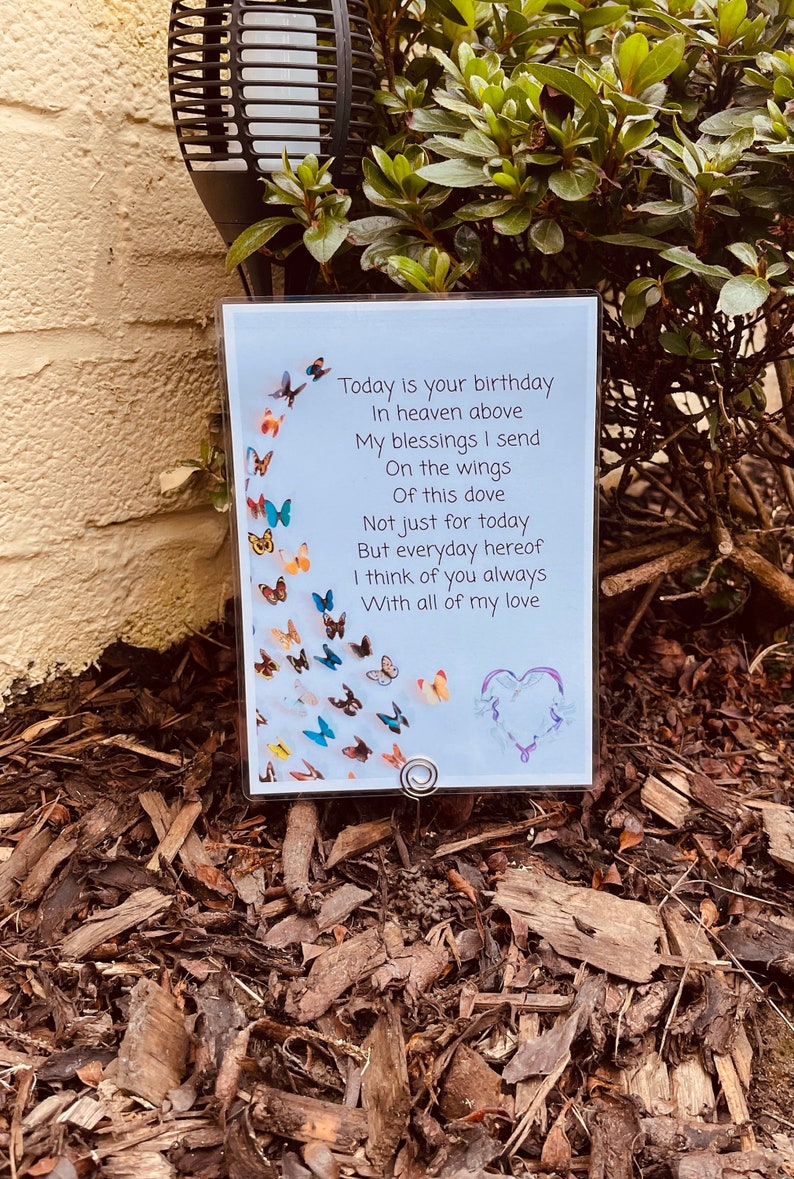 Heavenly Birthday Grave Card Religious Grave Ornament for Etsy UK