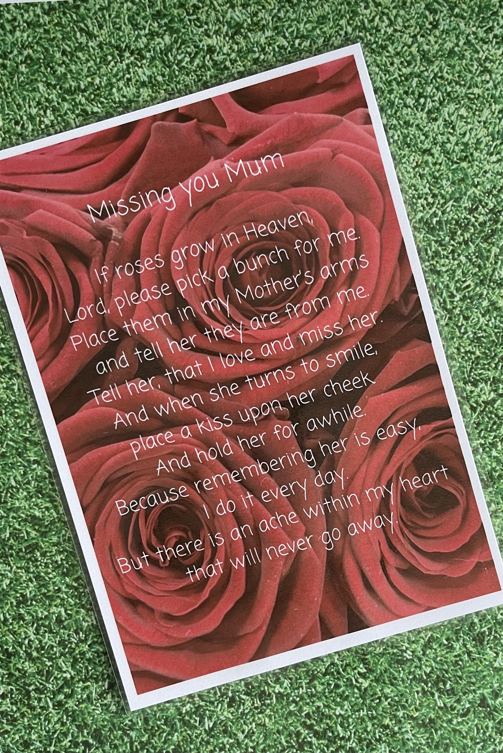 If Roses Grow in Heaven Mum Grave Card Memorial Poem for Etsy