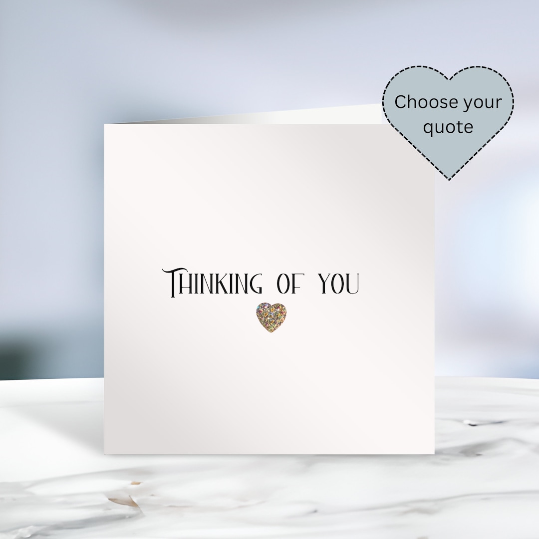 Thinking of You Sympathy Condolence Card, Unisex Handmade Funeral Card ...