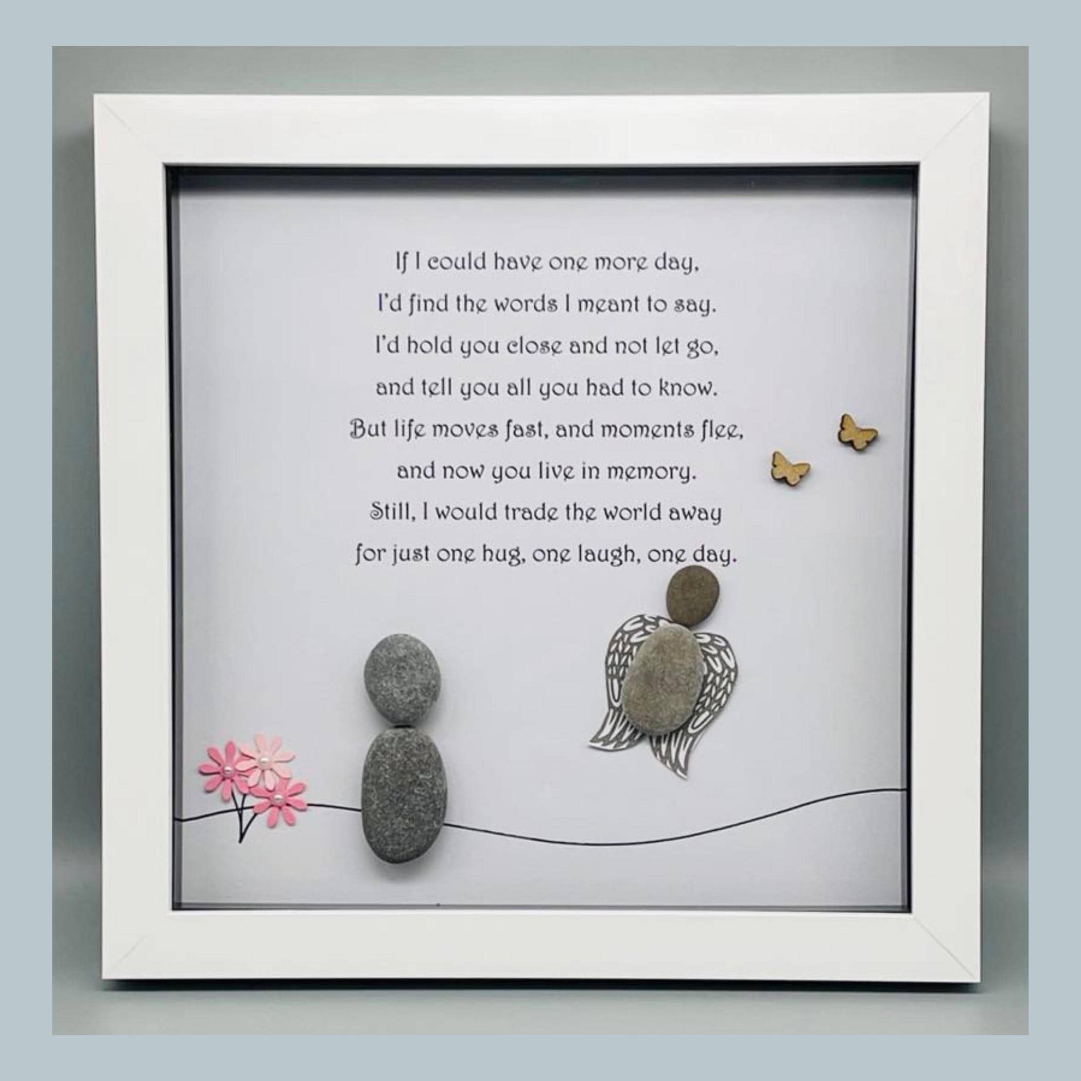 Memorial Pebble Art Frame: Sympathy Gift for Loss of Mum