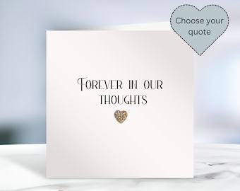 Forever in our thoughts sympathy gift card - Unisex condolence thinking of you card, loss of a loved one