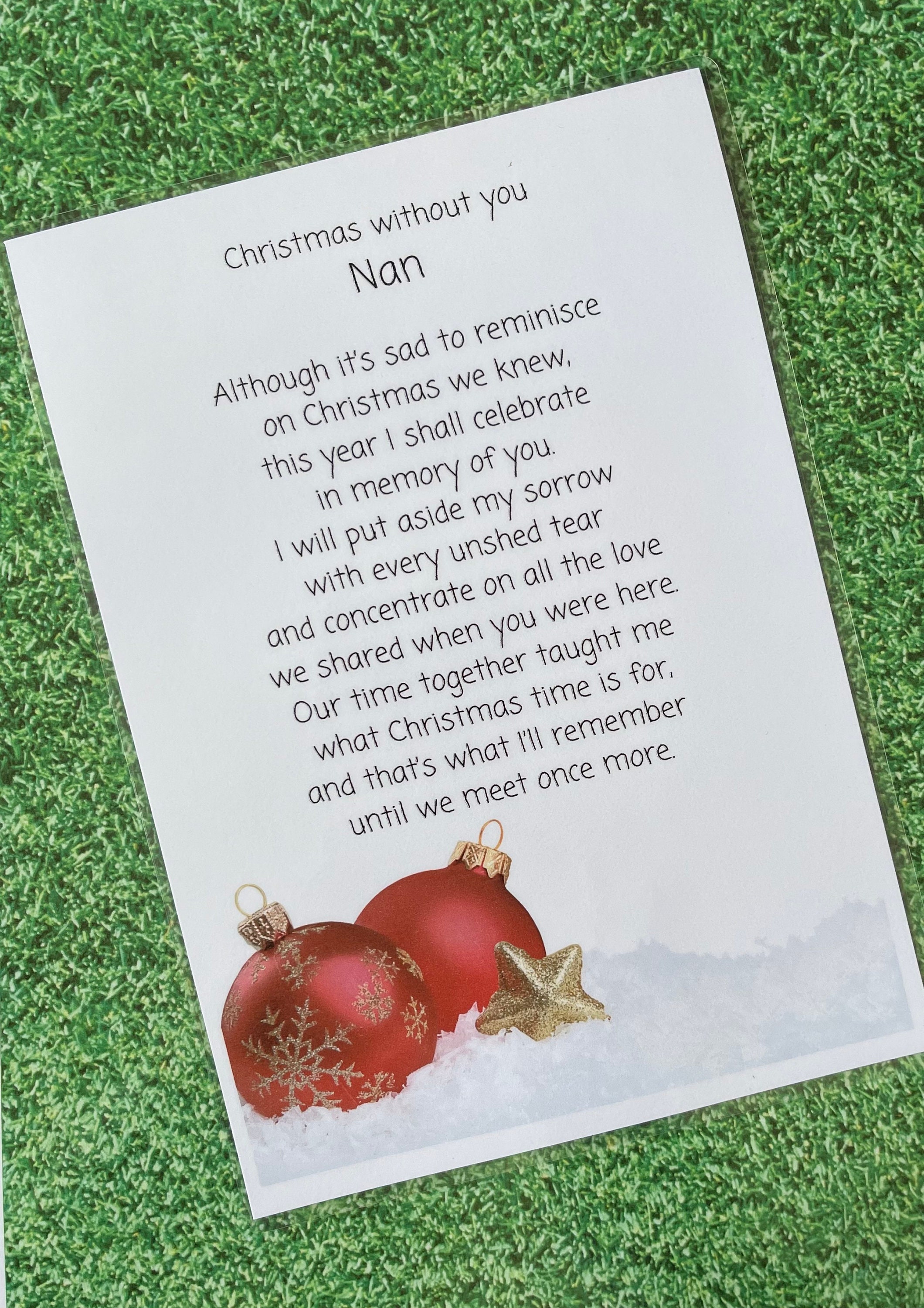 To A Special Nan At Christmas Memorial Graveside Poem Card - View #12