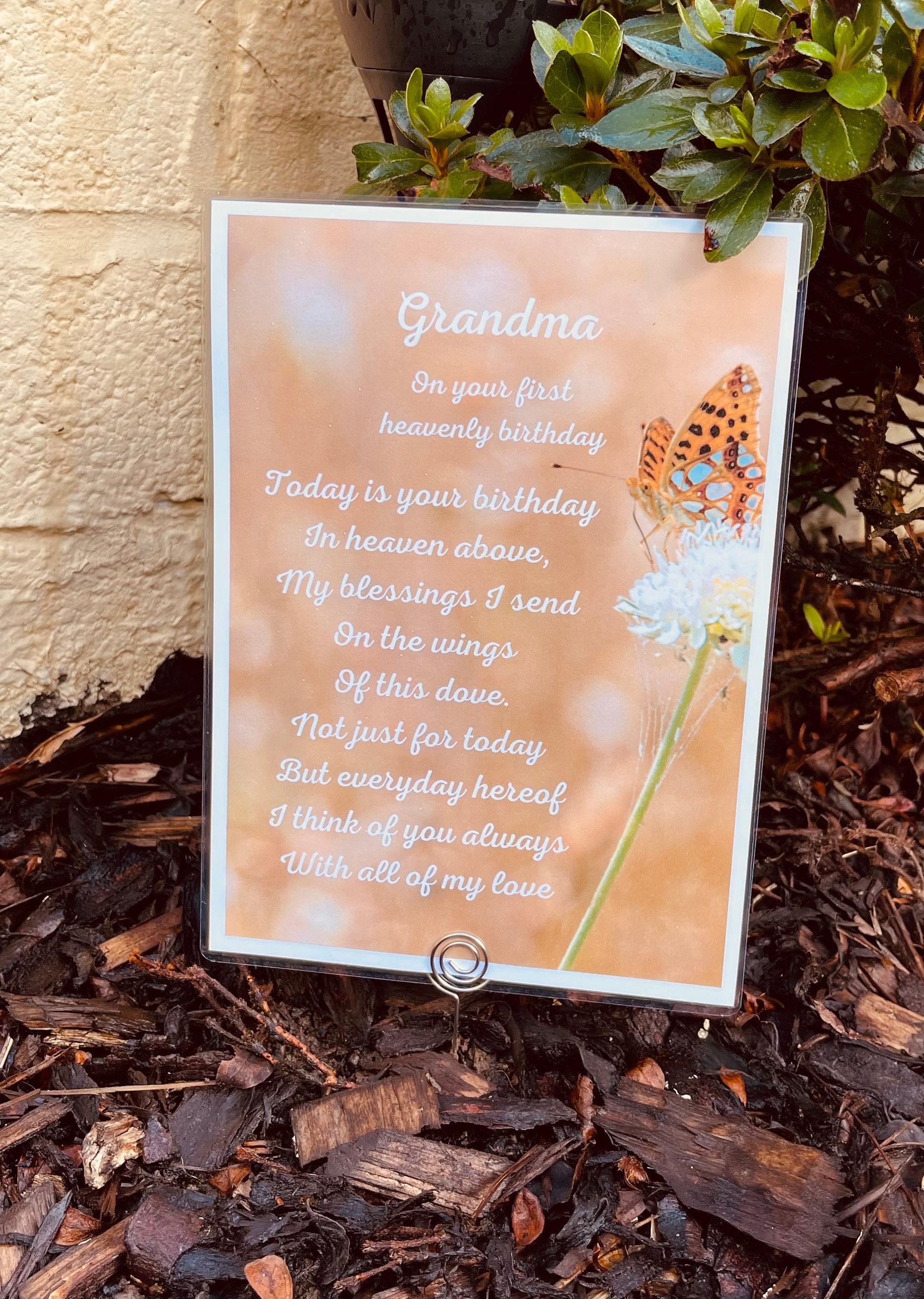 On Your First Heavenly Birthday Dad Grave Card Memorial 